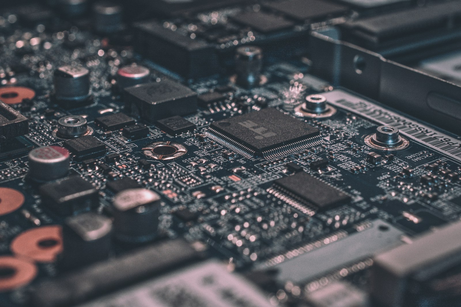 Macro photograph of a circuit board